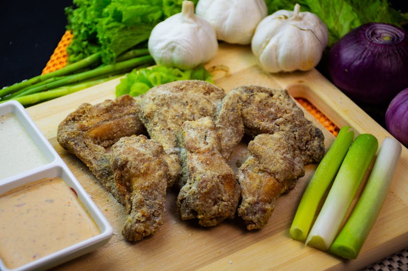 Lemon pepper wings crispy and seasoned